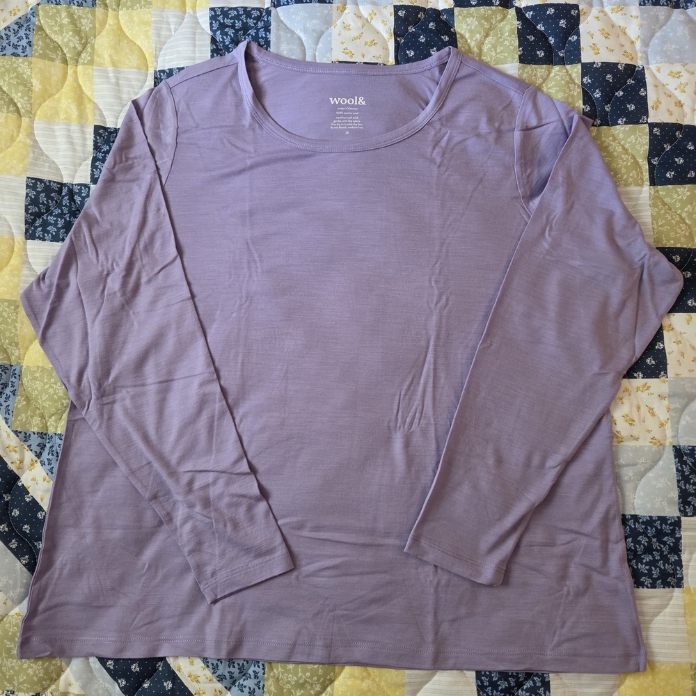 Wool& Light Purple Long Sleeve Women's Top